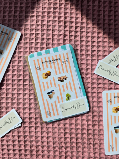 Sip. Walk. Wander. Mini Prints & Stickers