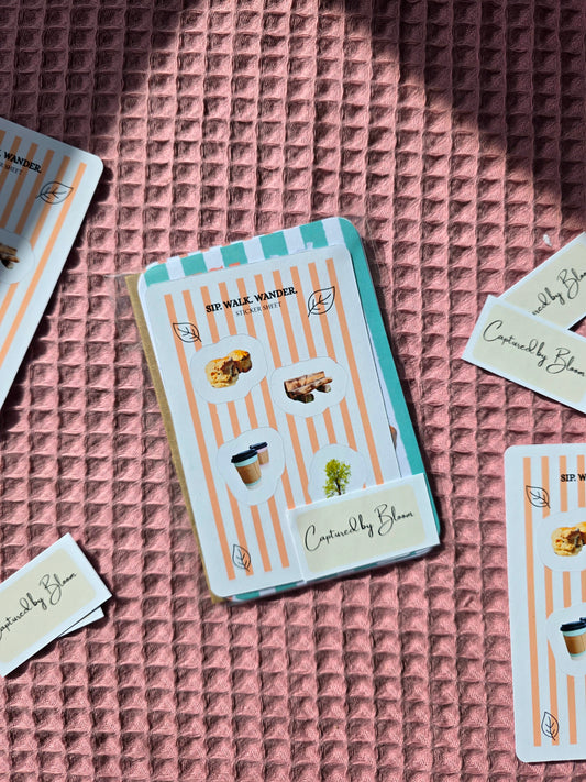 Sip. Walk. Wander. Mini Prints & Stickers